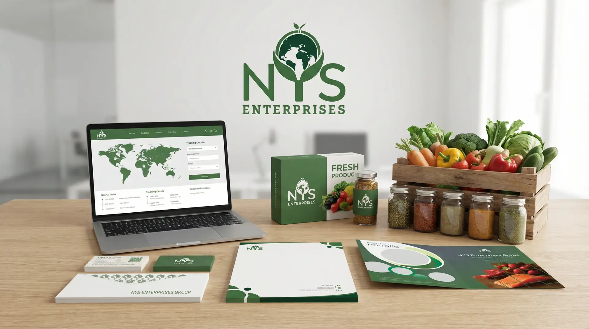 NYS Enterprises professional fresh food export visual identity and B2B brand positioning by Propagamda Agency.